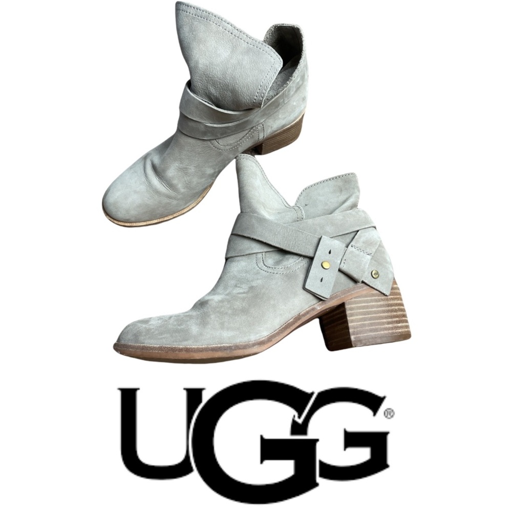 UGG Taupe Elora Suede Ankle Booties Size 8